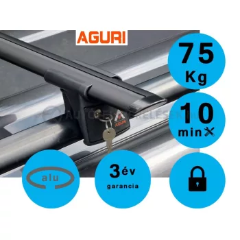  Aguri runner 135 cm C/D bare de plafon din aluminiu negre pe bare longitudinale și pe șine de plafon pentru mașini (51031)