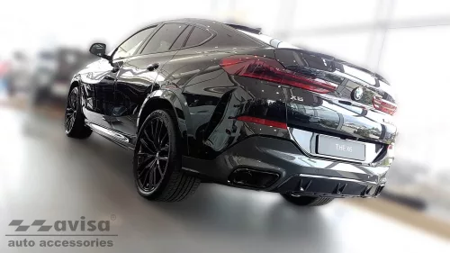 Avisa protecție prag din oțel argintiu satin (4 mai multe bucăți) Bmw X6 III G06 2019->
