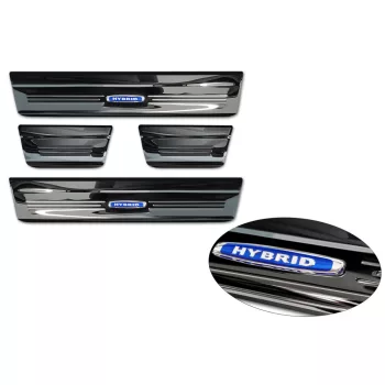   Avisa protecție de prag din oțel lustruit neagră blue "hibrid"(4 pcs) HONDA HR-V III 2021->