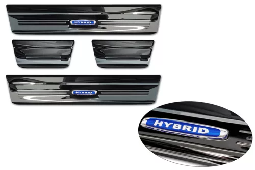 Avisa protecție de prag din oțel lustruit neagră blue "hibrid"(4 pcs) HONDA HR-V III 2021->