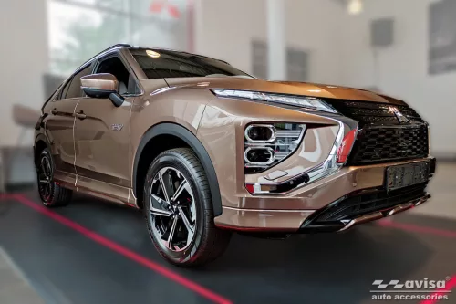 Avisa protecție de prag din oțel argintie satinată albastru "Hibrid" (din 4 bucăți) MITSUBISHI ECLIPSE CROSS 2018->, MITSUBISHI ECLIPSE CROSS PHEV 2021->