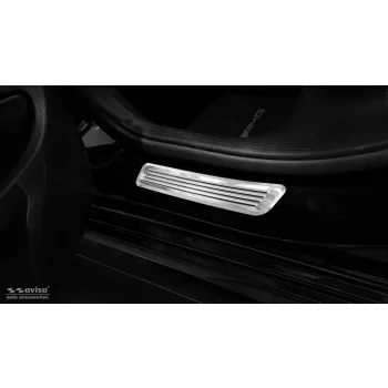   Avisa protecție prag oglindă spate din oțel argintiu (2 mai multe bucăți) MERCEDES C Class W205/S205 2014-2019, FL2019->, MERCEDES C Class W206 2021->