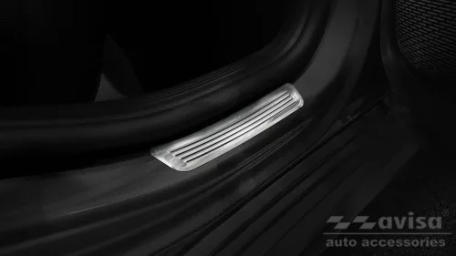 Avisa protecție prag oglindă spate din oțel argintiu (2 mai multe bucăți) MERCEDES A Class IV W177/V177 limousine/hatchbatck 5D 2018->