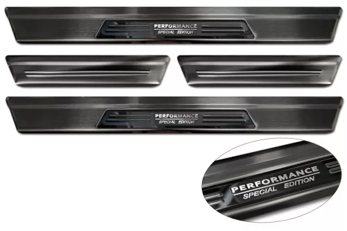 Avisa negru/negru tükör inserție protecție de prag din oțel "Performance Special Edition" (din 4 bucăți) crom cu inscripție NISSAN X-TRAIL IV (T33) 2021->