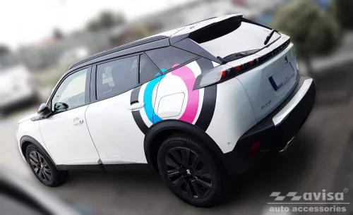 Avisa protecție prag din oțel argintiu satin (4 mai multe bucăți) PEUGEOT 2008 II crossover 2019->