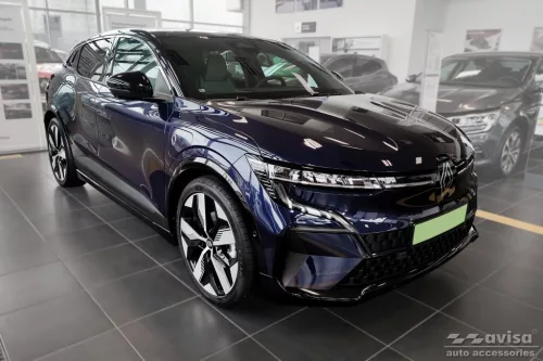 Avisa protecție de prag din oțel argintie "Special Edition" 3D cu emblemă (din 4 bucăți) RENAULT MEGANE E-TECH ELECTRIC 2022->