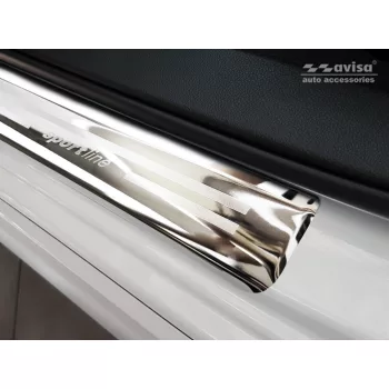   Avisa protecție de prag din oțel argintie satinată "Sportline" cu gravură SUBARU IMPREZA V (GT) 5D FL2017->