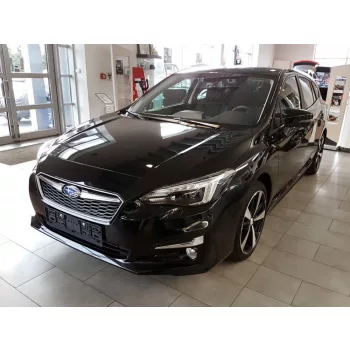   Avisa protecție de prag din oțel lustruit neagră "Sportline" cu gravură SUBARU IMPREZA V (GT) 5D FL2017->