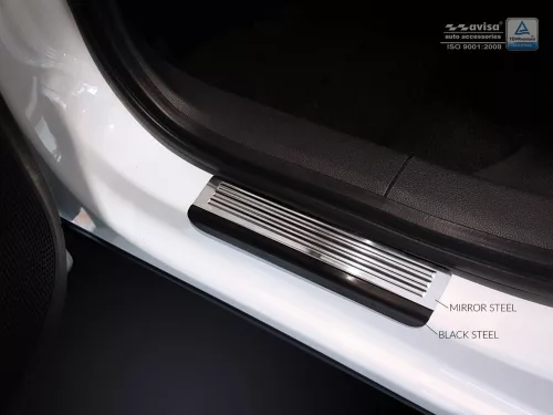 Avisa inserție argintie cu negru oțel protecție prag bicolor Seat ATECA 5d crossover 2016-2020, FL2020->