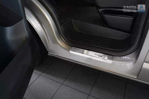 Avisa protecție de prag din oțel argintie satinată "Special Edition" (din 2 bucăți) VOLKSWAGEN TRANSPORTER T6 2015-2019, FL2019->