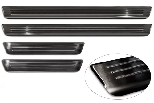 Avisa protecție de prag din oțel neagră ștanțat "Lines" (din 4 bucăți) VOLKSWAGEN TIGUAN III 2024->