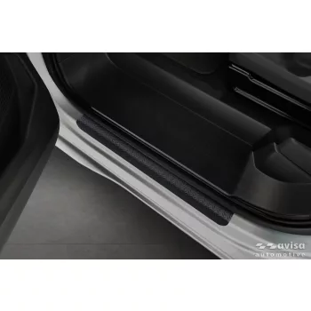   Avisa protecție prag aluminiu bordat 3 mm mat negru (4 mai multe bucăți) VOLKSWAGEN MULTIVAN T7 2021->/Family 2025/California 2025