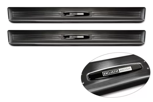 Avisa protecție de prag din oțel neagră "exclusive edition" 3d emblem (2 pcs - front) FORD TOURNEO CONNECT III 2022->