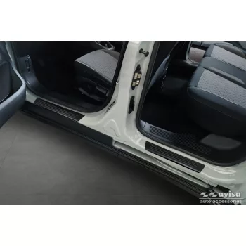   Avisa protecție de prag din oțel neagră mată ștanțat "Lines" (din 4 bucăți) FORD TURNEO COURIER II 2023->