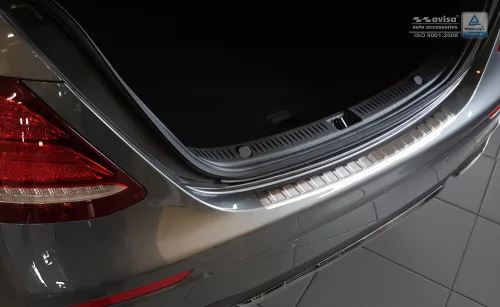 Avisa protecție bară spate din oțel argintiu satin MERCEDES E Class W213 Limousine 2016-2020, FL2020-2023