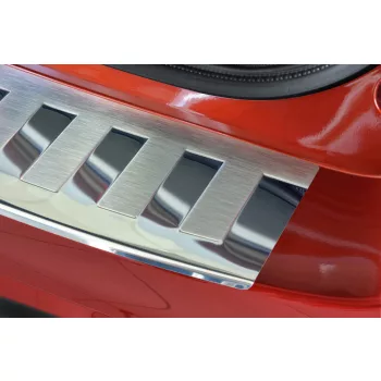   Avisa protecție bară spate din oțel argintiu satin/argintiu, cu textură bordată, finisaj periat HONDA Civic Tourer 2014-2015, FL2015->