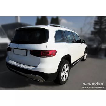   Avisa protecție bară spate din oțel argintiu satin MERCEDES GLB (X247) crossover 2019->/MERCEDES GLB AMG (X247) 2019->
