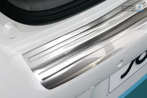 Avisa protecție bară spate din oțel satin argintiu (2 mai multe bucăți) Kia SOUL II EV 2014->