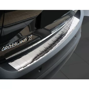   Avisa protecție bară spate din oțel argintiu satin OPEL CROSSLAND X 2017-2020, FL2020->