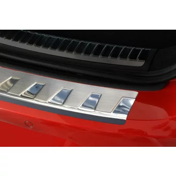   Avisa protecție bară spate din oțel argintiu satin, cu textură bordată, finisaj periat Seat Leon III (5F) ST/ST X-PERIENCE 2013-2017, FL2017-2020