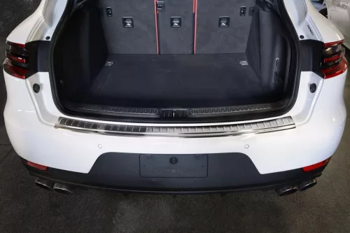 Avisa protecție bară spate din oțel argintiu satin PORSCHE MACAN 2013-2019, FL2019->2021, FL 2021->