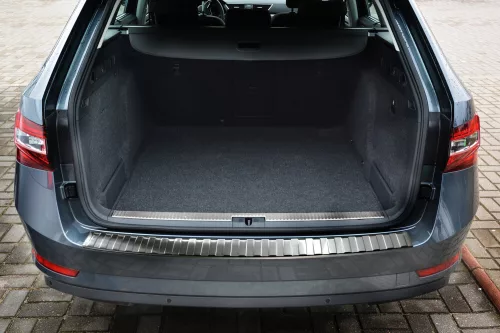 Avisa protecție bară spate din oțel argintiu satin SKODA SUPERB III combi 2015-2019, FL2019->2024/SCOUT III 2019->