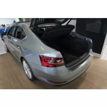   Avisa protecție bară spate din oțel argintiu satin SKODA SUPERB III liftback limousine 2015-2019, FL 2019->FL2019-2023