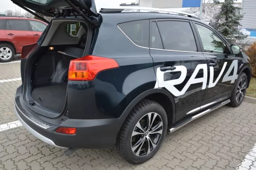 Avisa protecție bară spate din oțel argintiu satin TOYOTA RAV4 IV 2013-03.2015