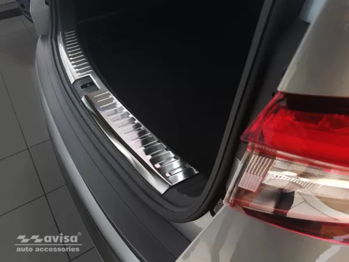 Avisa protecție interioară din oțel satin argintiu pentru bara spate SKODA KODIAQ crossover 2016-2021, FL2021->2024
