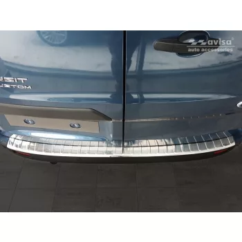   Avisa protecție bară spate din oțel argintiu satin FORD TRANSIT COURIER II 2014-FL.2017, FL2017-2022, FORD TRANSIT CUSTOM 2012-2018, FL2018->2023