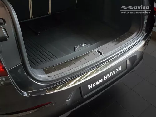 Avisa protecție bară spate din oțel argintiu satin Bmw X4 II (GO2) 2018-2021, FL 2021->