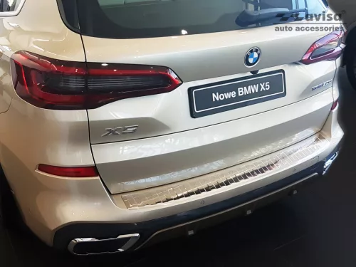 Avisa protecție bară spate Bmw X5 IV G05 M-pakiet 2018->oțel argintiu satin