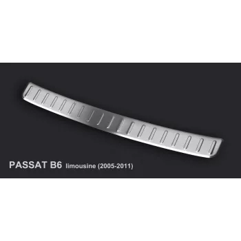   Avisa protecție bară spate VOLKSWAGEN Passat B6 Limousine 2005-2010 din oțel argintiu satin