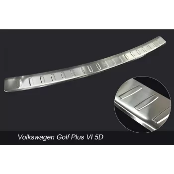   Avisa protecție bară spate din oțel argintiu satin VOLKSWAGEN Golf PLUS VI 5d 2009- 11.2012