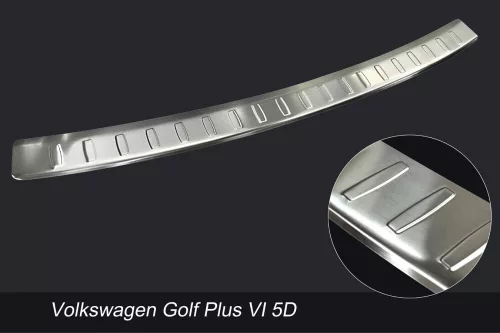 Avisa protecție bară spate din oțel argintiu satin VOLKSWAGEN Golf PLUS VI 5d 2009- 11.2012