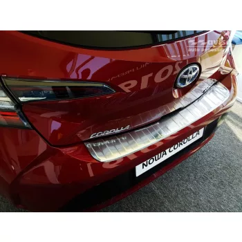   Avisa protecție bară spate din oțel argintiu satin TOYOTA Corolla XII Hatchback 2018->, TOYOTA Corolla XII GR SPORT Hatchback 2019->