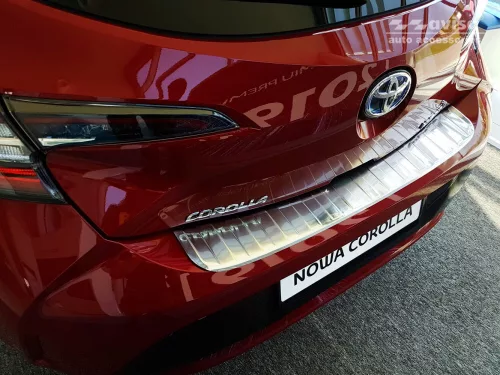 Avisa protecție bară spate din oțel argintiu satin TOYOTA Corolla XII Hatchback 2018->, TOYOTA Corolla XII GR SPORT Hatchback 2019->