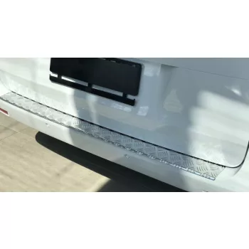   Avisa protecție bară spate din aluminiu bordat argintiu satin, versiune lungă MERCEDES V Class W447/VITO III/Marco Polo 2014-2019, FL2019-2024, FL 2024->