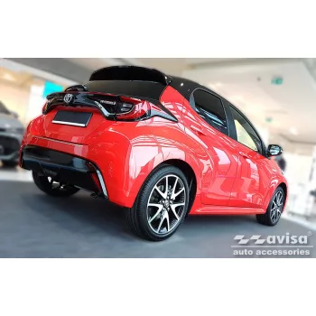   Avisa protecție bară spate din oțel argintiu satin TOYOTA Yaris IV Hatchback 5D/Hybrid 2020-2024 FL.2024->