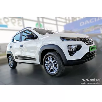   Avisa protecție bară spate din oțel argintiu satin Dacia SPRING Hatchback 5D 2021- 2024