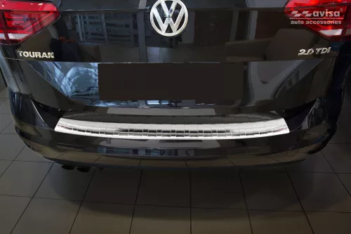 Avisa protecție bară spate din oțel argintiu satin VOLKSWAGEN TOURAN III/R-line 2015