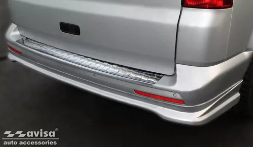 Avisa protecție bară spate din oțel argintiu satin TRANSPORTER T5 Multivan, Caravelle 2003-2012; FL2012-2015, TRANSPORTER T6 2015-2019, FL2019-2024
