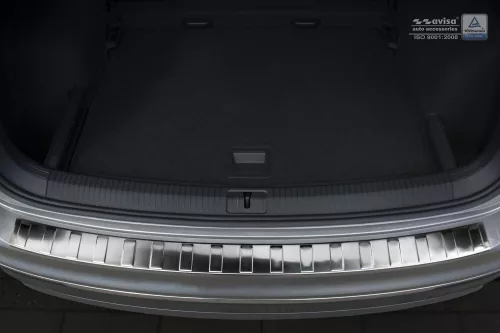 Avisa protecție bară spate din oțel argintiu satin TIGUAN II 2015-2020, FL2020->/eHybrid 2020-2024, TIGUAN II R-Line 2015-2020, 2021-2024 etc.