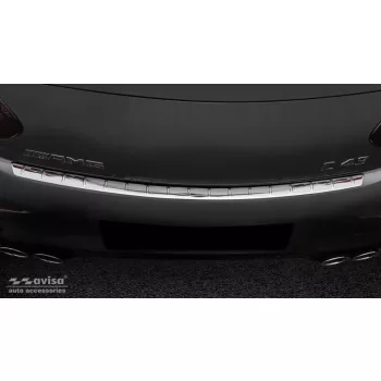   Avisa protecție bară spate din oțel argintiu satin MERCEDES C Class C205 Coupe AMG 2015-2019, FL2019-2021