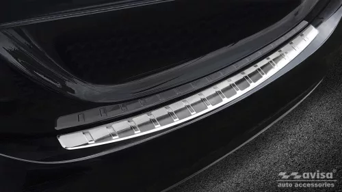 Avisa protecție bară spate din oțel argintiu satin MERCEDES C Class IV W205/AMG limousine 2014-2019, FL2019-06.2021