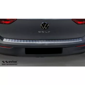   Avisa protecție bară spate din oțel argintiu satin VOLKSWAGEN Golf VIII Hatchback 5D 2019->/VW Golf VIII GTI Clubsport Edition 2019-2024 FL 2024->