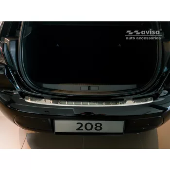   Avisa protecție bară spate din oțel argintiu satin PEUGEOT 208 II Hatchback 5D 2019-2023, FL.2023->