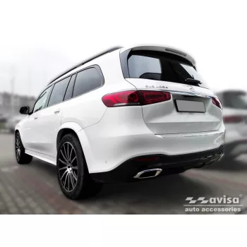   Avisa protecție bară spate din oțel argintiu satin MERCEDES GLS II (X167) 2019-2023, FL 2023->/MERCEDES GLS II (X167) 63 AMG 2019-2023, FL 2023->
