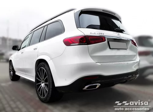 Avisa protecție bară spate din oțel argintiu satin MERCEDES GLS II (X167) 2019-2023, FL 2023->/MERCEDES GLS II (X167) 63 AMG 2019-2023, FL 2023->
