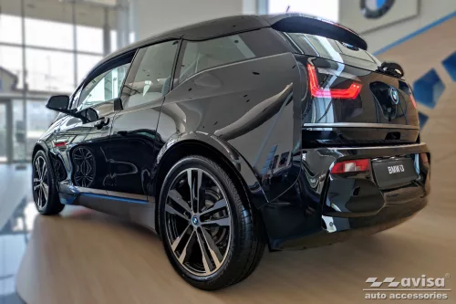 Avisa protecție bară spate din oțel argintiu satin Bmw i3 (i 01) Hatchback 5d 2013-2017 Fl.2017-2022